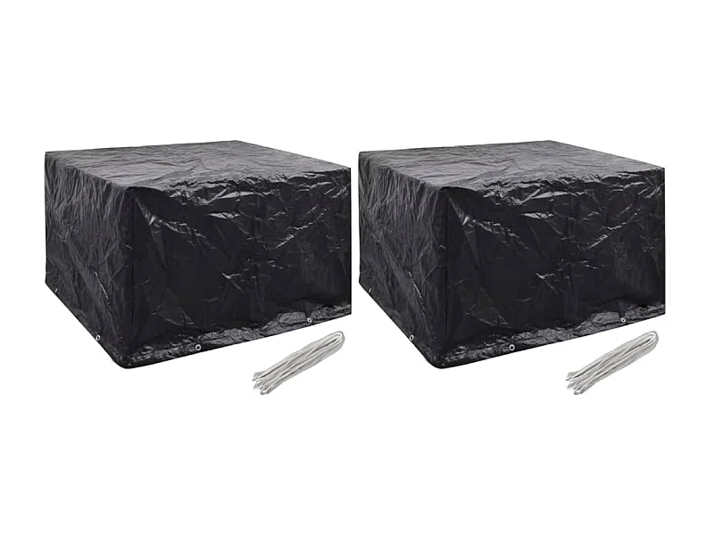 Fundas para muebles de jardín 2 uds 8 ojales 135x135x90 cm