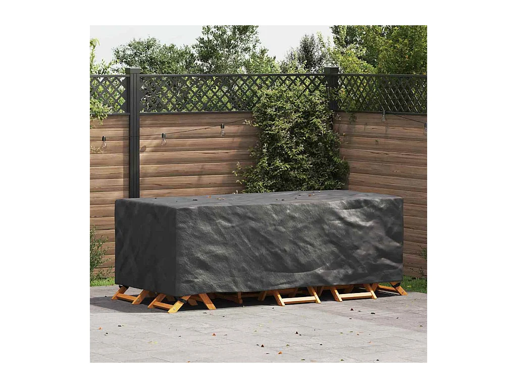 Housse pour mobilier d'extérieur Noir 220 x 110 x 70 cm 600D