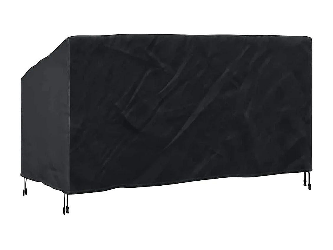 Housse de banc de jardin Noir 205 x 85 x 65 / 94 cm Tissu 600D