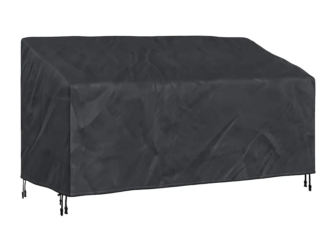 Housse de banc de jardin Noir 185 x 85 x 65 / 94 cm Tissu 210D