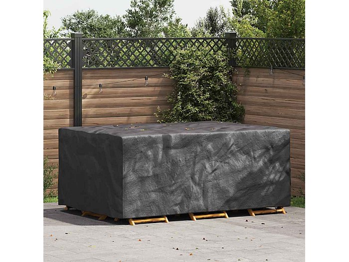Coperture per mobili da giardino, set di mobili da giardino, gruppo di sedute in tessuto Oxford 600D resistente, rettangolare/quadrate, 160 x 160 x 71 cm, nero