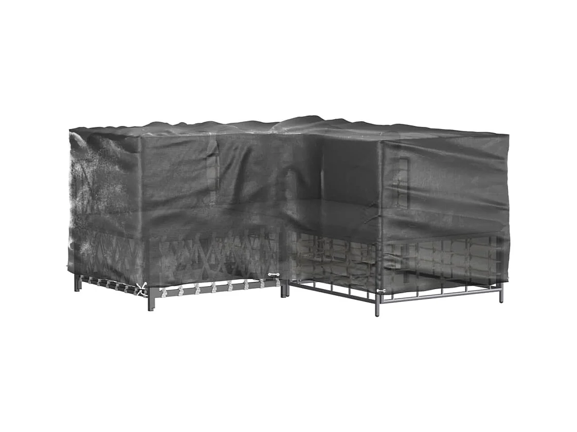 Fundas para muebles de jardín en forma de L, 2 unidades, 16 ojales