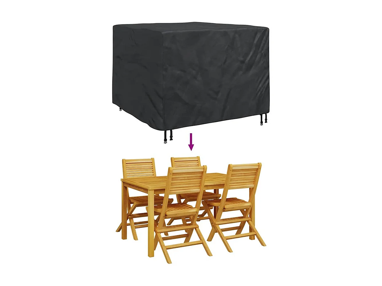 Housse de meubles d'extérieur Noir 135 x 135 x 90 cm Tissu 420D