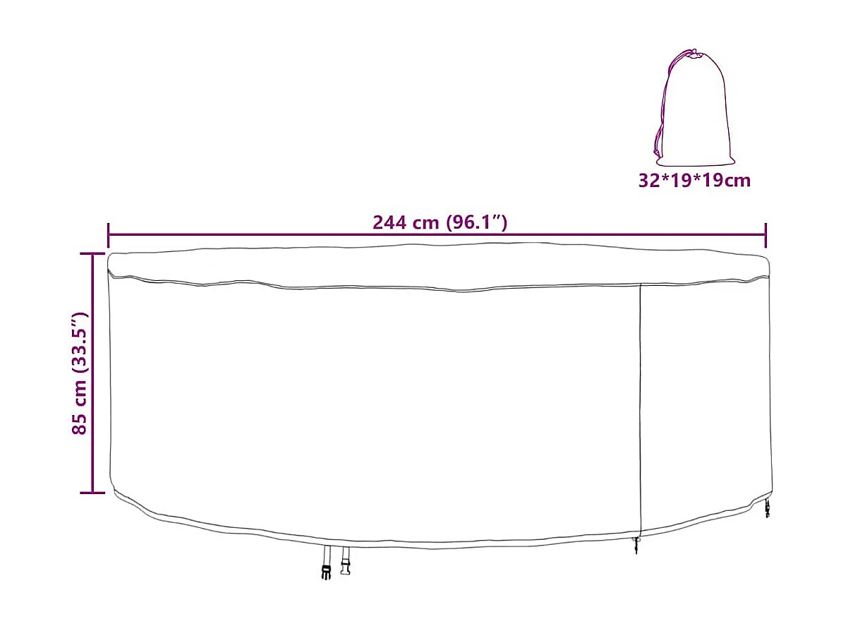 Copertura per mobili da esterno 244 x 244 x 85 cm