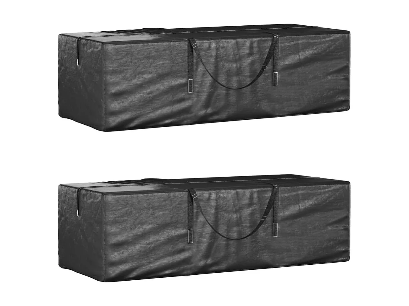 Bolsas de almacenamiento para cojines de jardín, 2 unidades, color negro