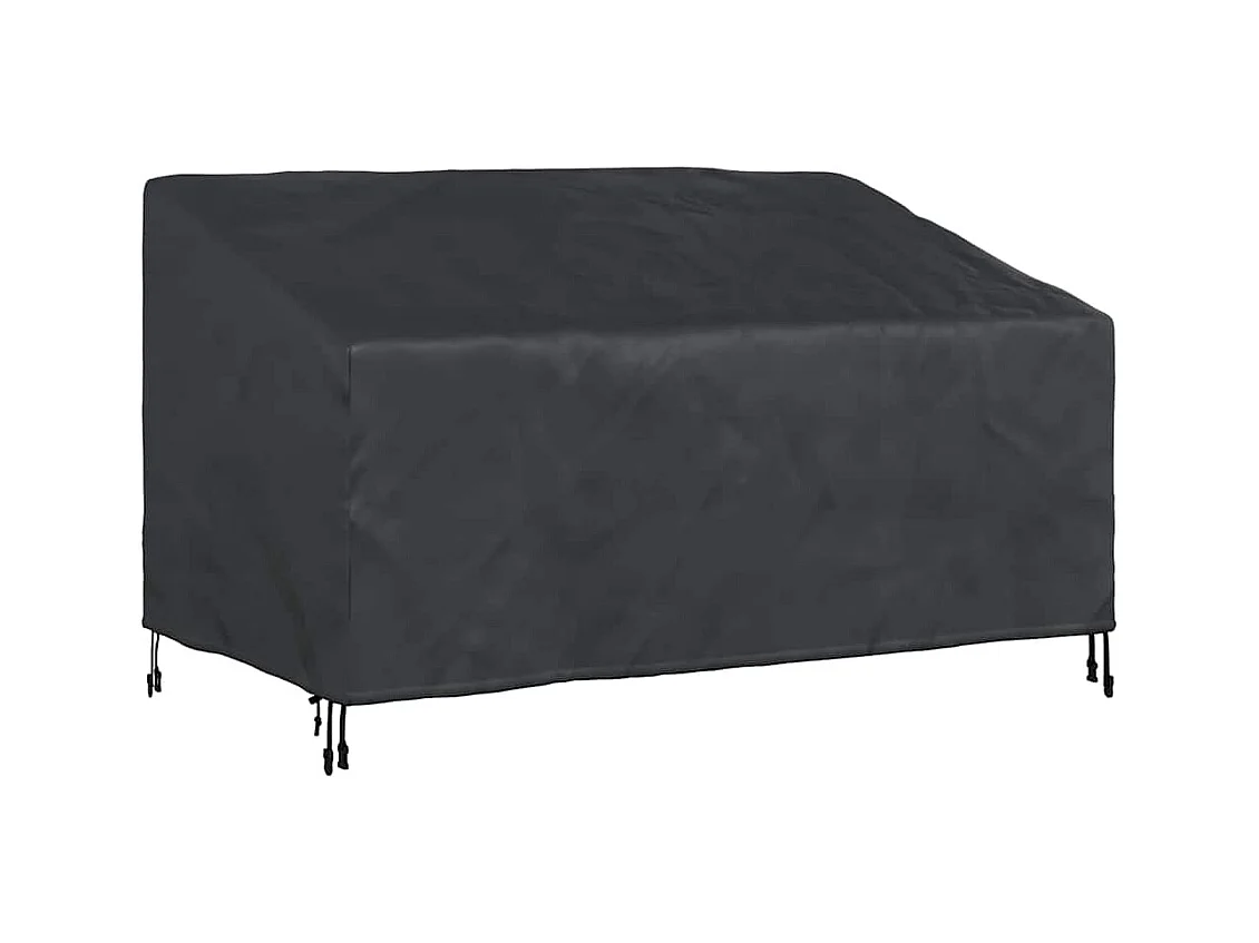 Housse de banc de jardin Noir 160 x 100 x 61 / 89 cm Tissu 600D