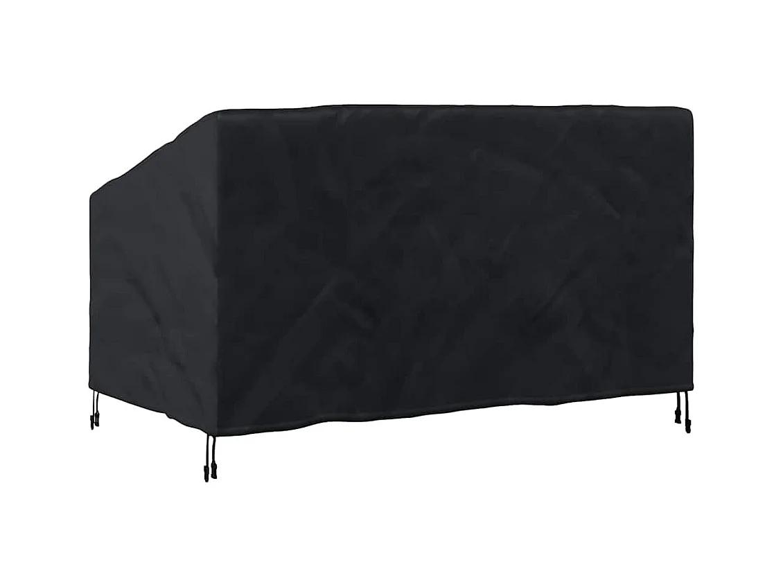 Housse de banc de jardin Noir 160 x 100 x 61 / 89 cm Tissu 600D