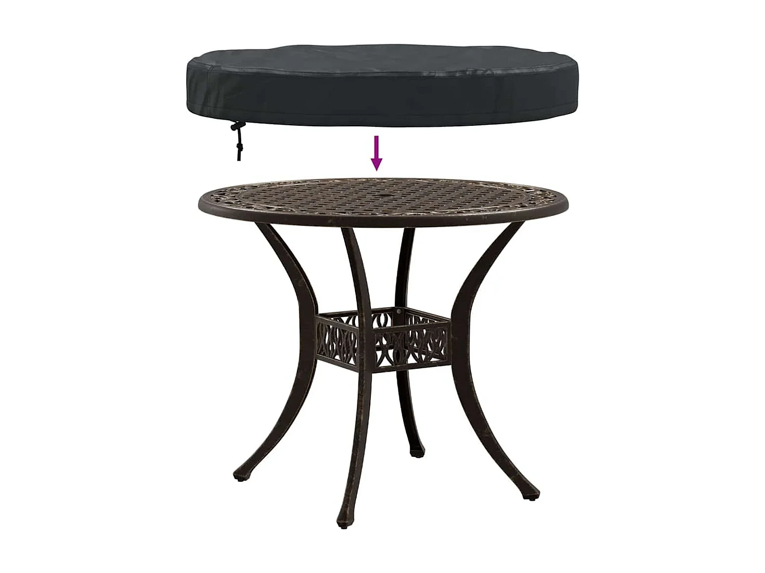 Housse de Table Extérieure Noir 62 x 62 x 10 cm Tissu 420D