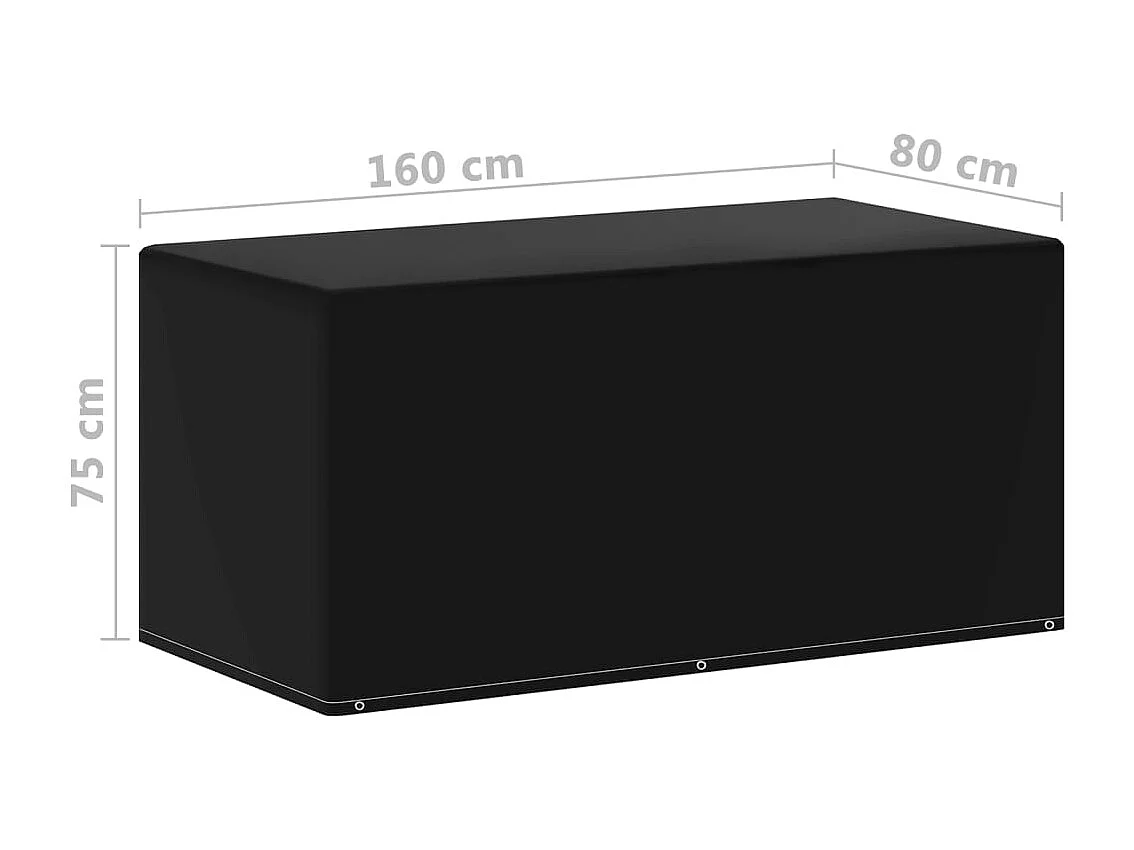 Housses de meubles de jardin 2 pcs 6 œillets 160x80x75 cm