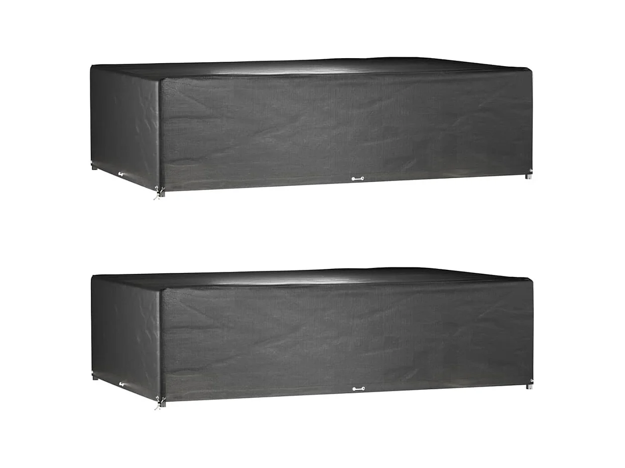 Fundas para muebles de jardín 2 piezas 16 ojales rectangulares