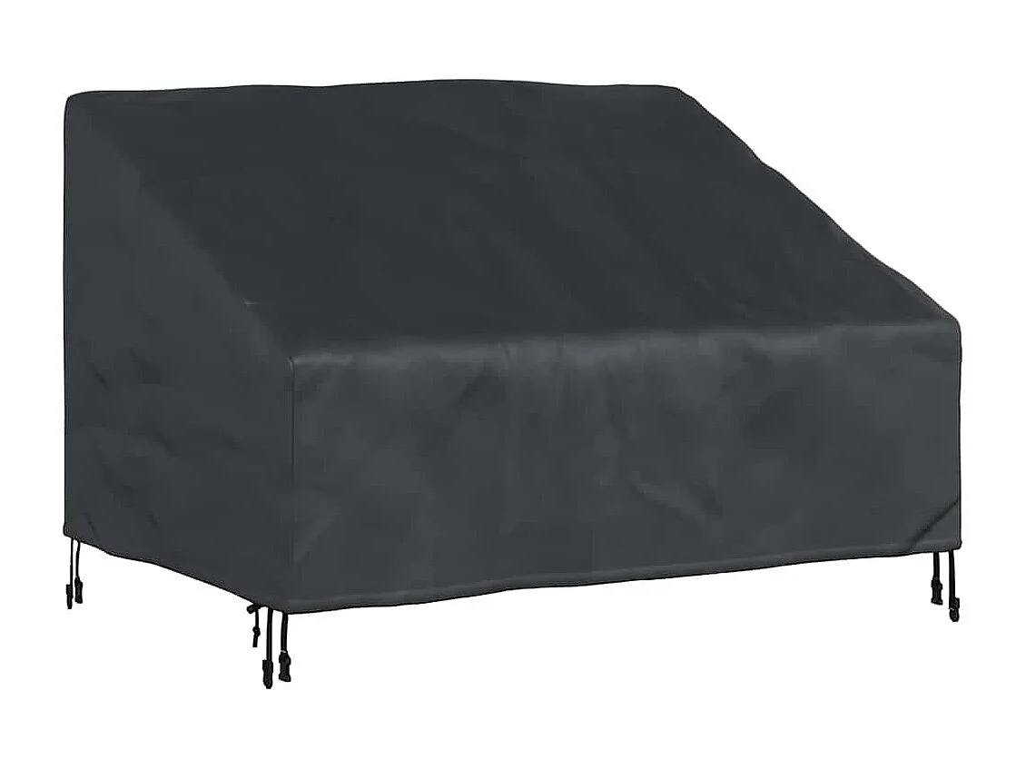 Housse de banc de jardin Noir 130 x 95 x 40 / 80 cm Tissu 600D
