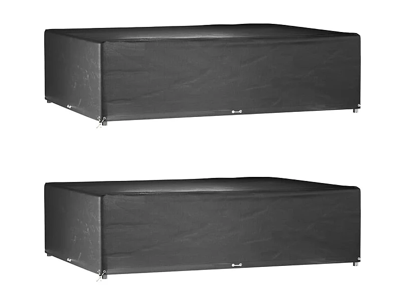 Fundas para muebles de jardín 2 piezas 16 ojales rectangulares