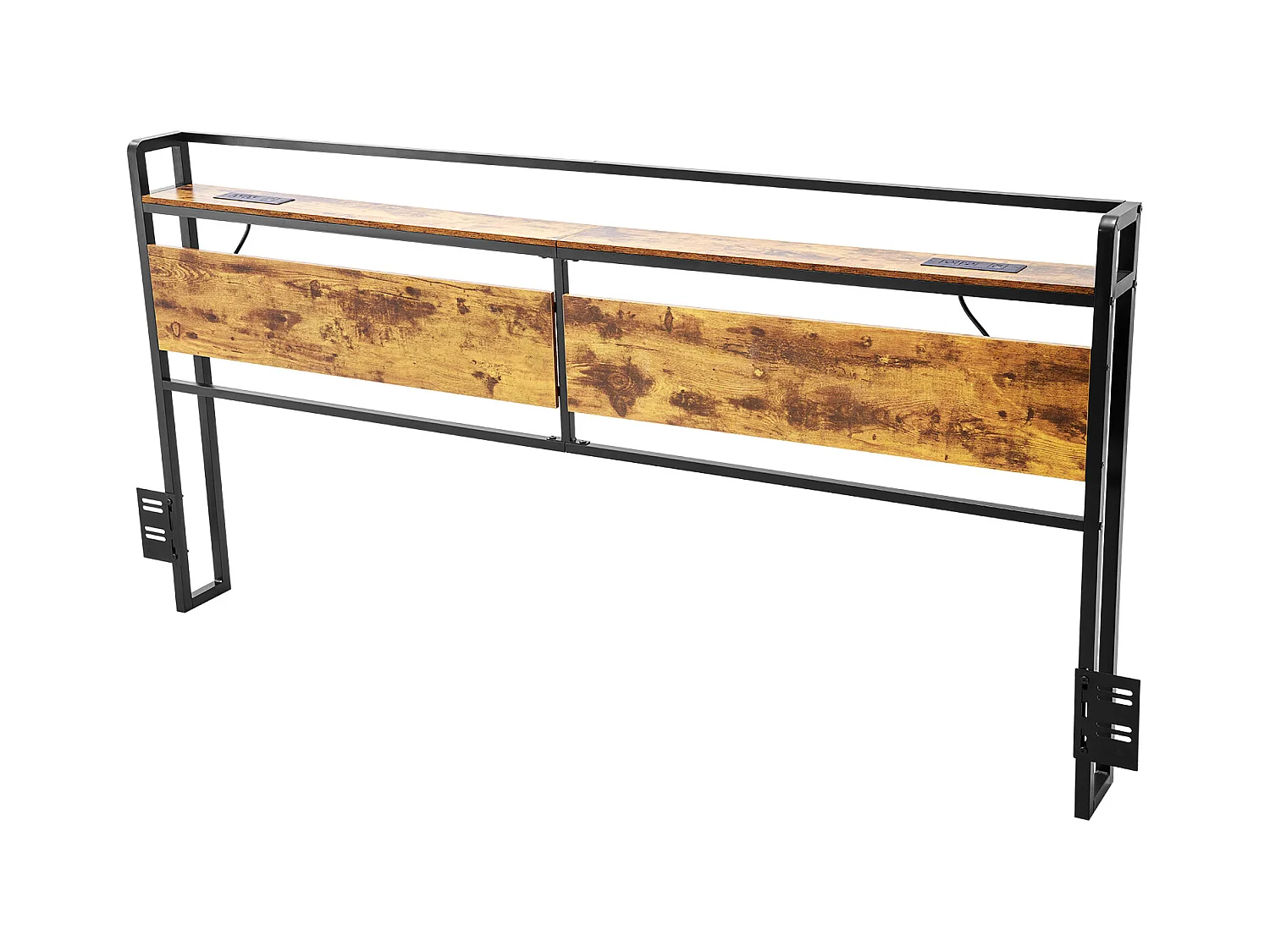 Głowa Łóżka SucceBuy do Łóżka King Size, Głowa Łóżka na Nogi Regulowalne Wysokościowo z Półką do Przechowywania, z Portem USB, do Różnych Ram Łóżkowych