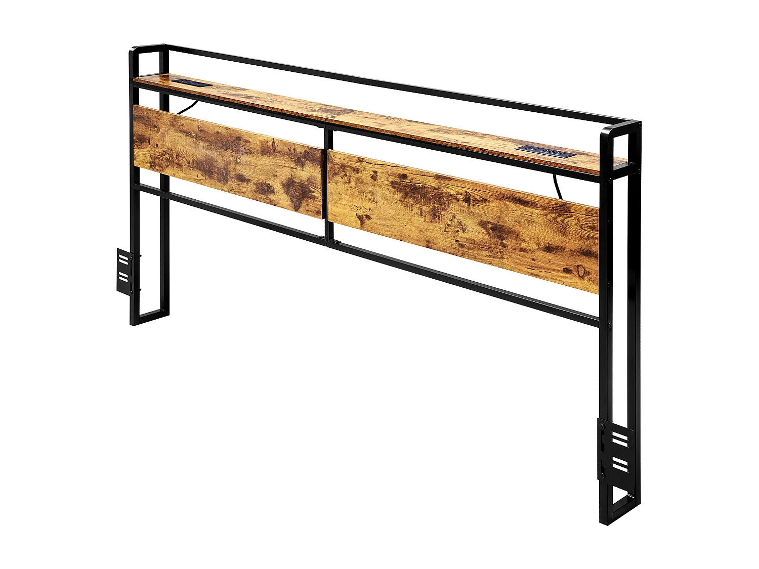 Tête de Lit SucceBuy pour Lit King Size, Tête de Lit sur Pied Réglable en Hauteur avec Étagère de Rangement, avec Port USB, pour Différents Cadres de Lit