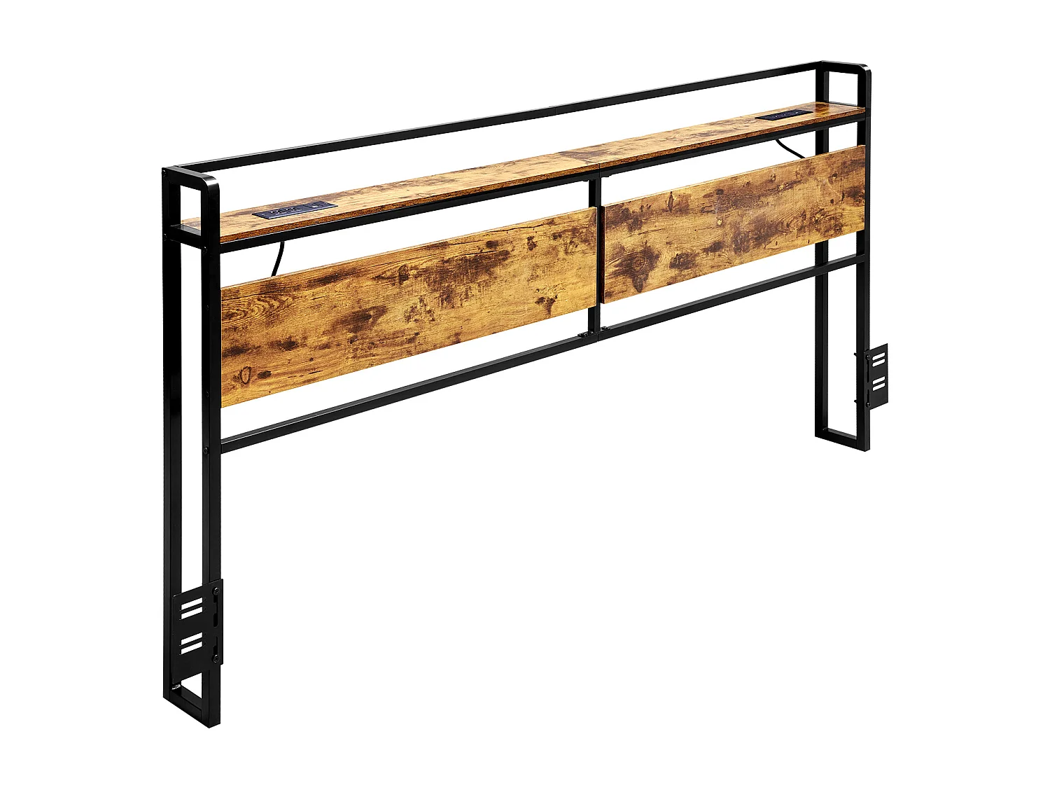 Tête de Lit SucceBuy pour Lit King Size, Tête de Lit sur Pied Réglable en Hauteur avec Étagère de Rangement, avec Port USB, pour Différents Cadres de Lit