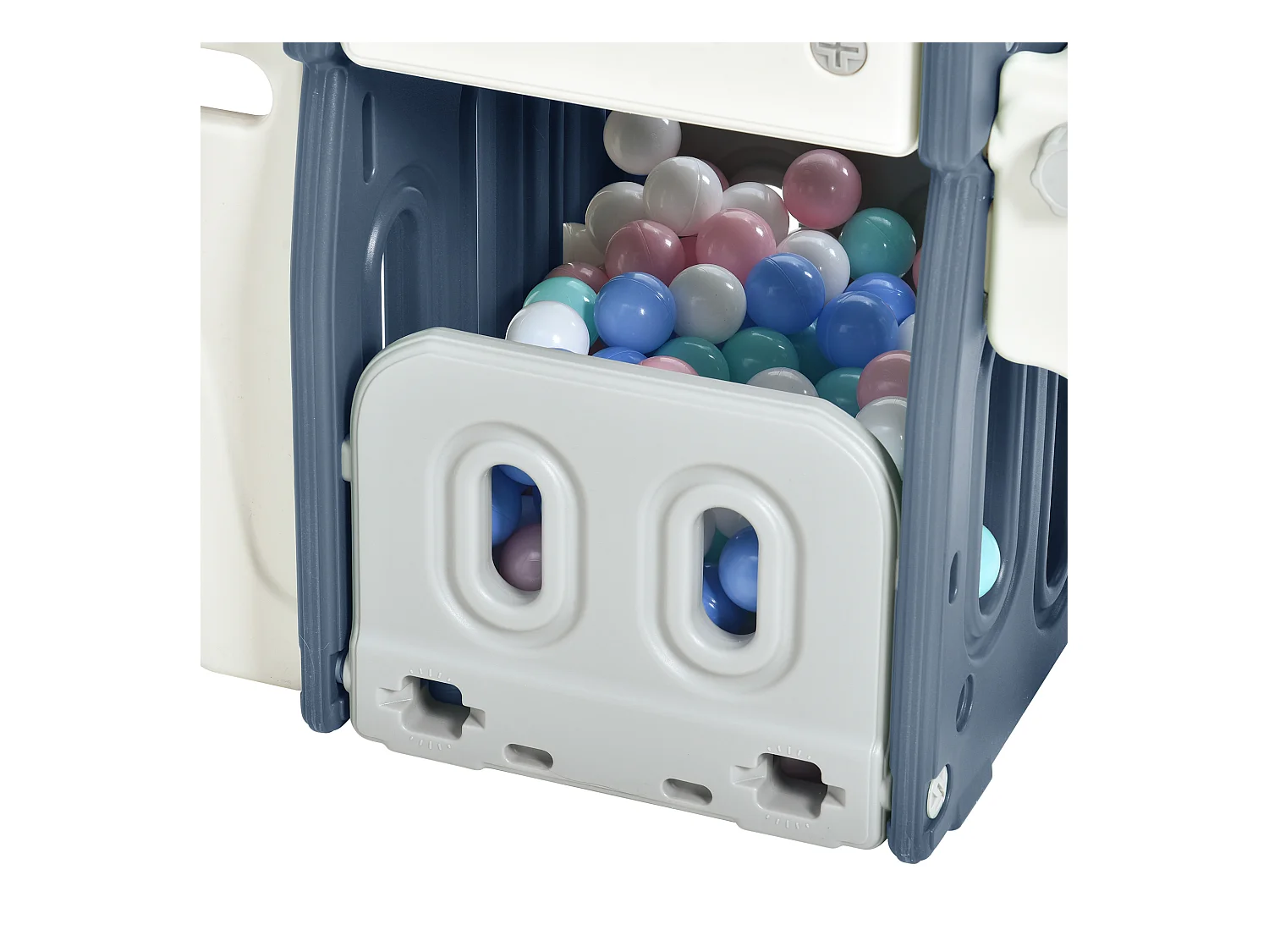 Autobús infantil 4 en 1 con escalera y aro de baloncesto, HDPE, verde (171 x 109,9 x 100 cm)