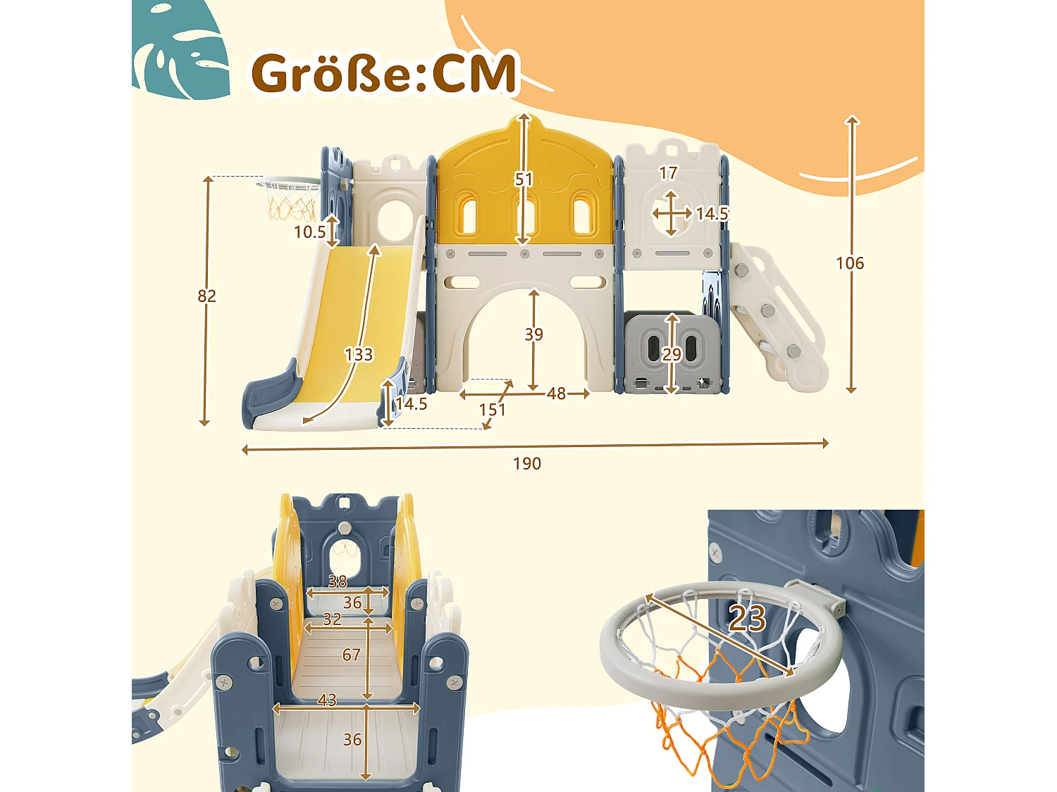 Rutsche pour enfants 4-en-1 avec bus, échelle, panier de basketball, HDPE, vert (171x109.9x100 cm)