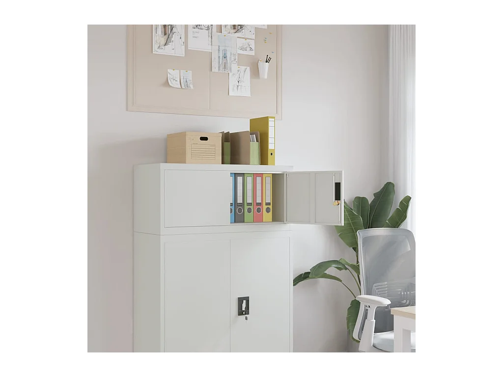 Lichtgrijze archiefkast 90x40x40 cm staal