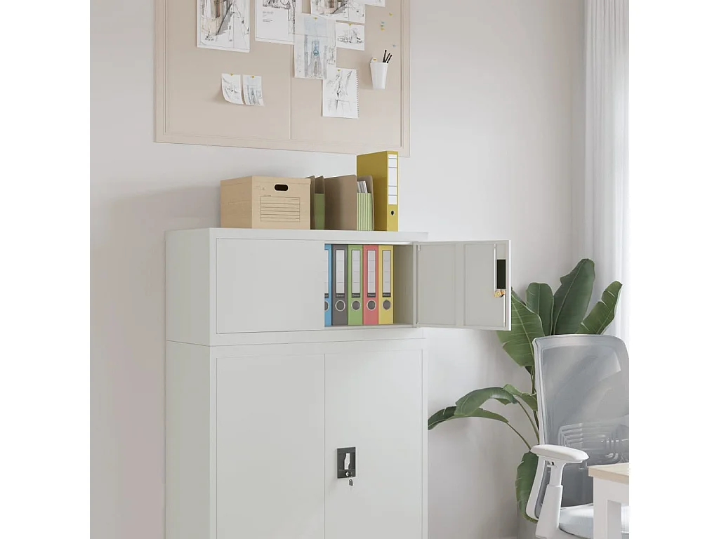 Archivador gris claro 90x40x40 cm acero