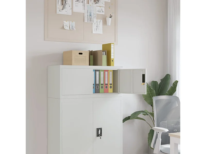 Mobiletto portadocumenti grigio chiaro 90x40x40 cm in acciaio