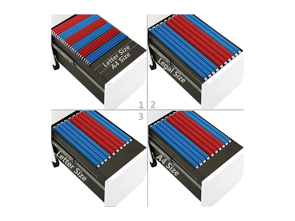 Mobile archivio mobile Bianco 30x45x59 cm Acciaio