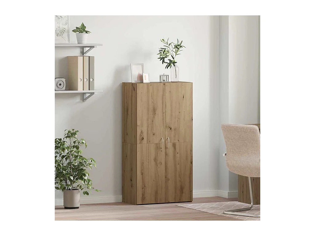 Cabinet de Bureau avec étagère chêne artisanal 60 x 32 x 115 cm