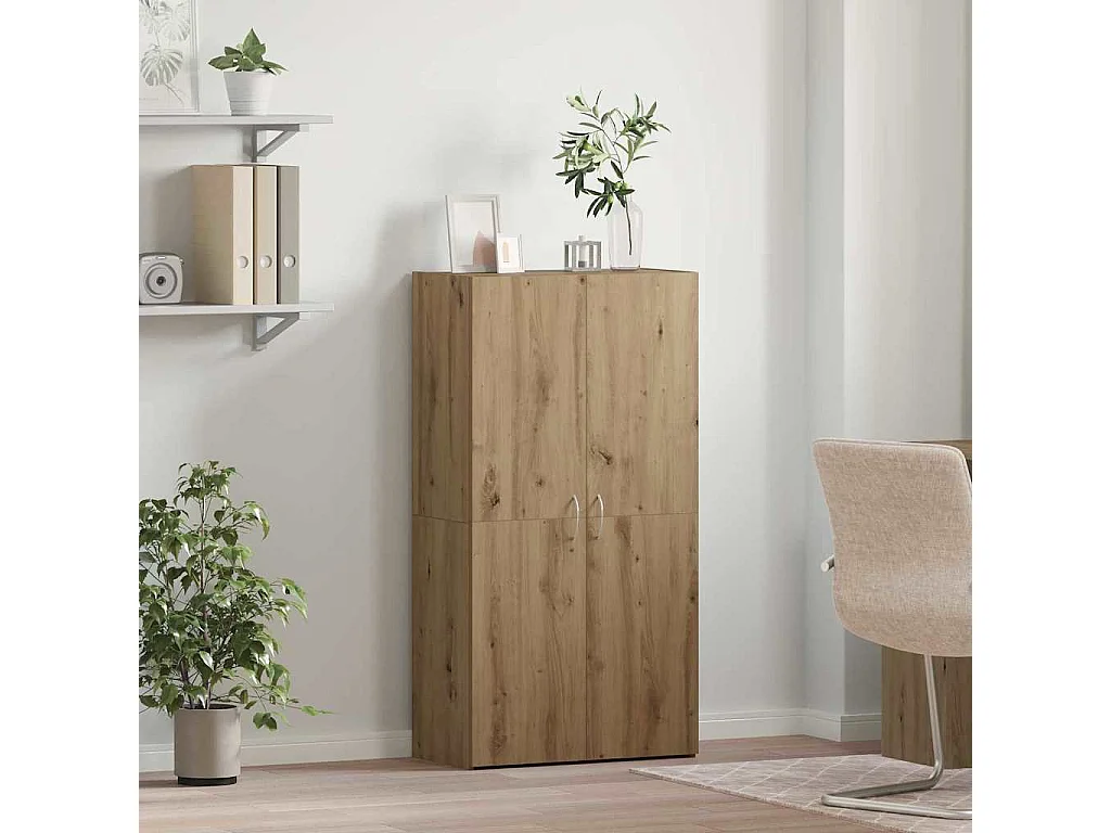 Cabinet de Bureau avec étagère chêne artisanal 60 x 32 x 115 cm