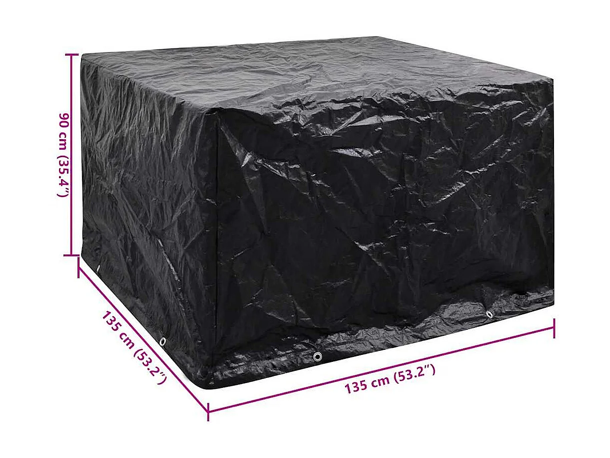 Copertura per mobili da giardino con 8 occhielli 135 x 135 x 90 cm
