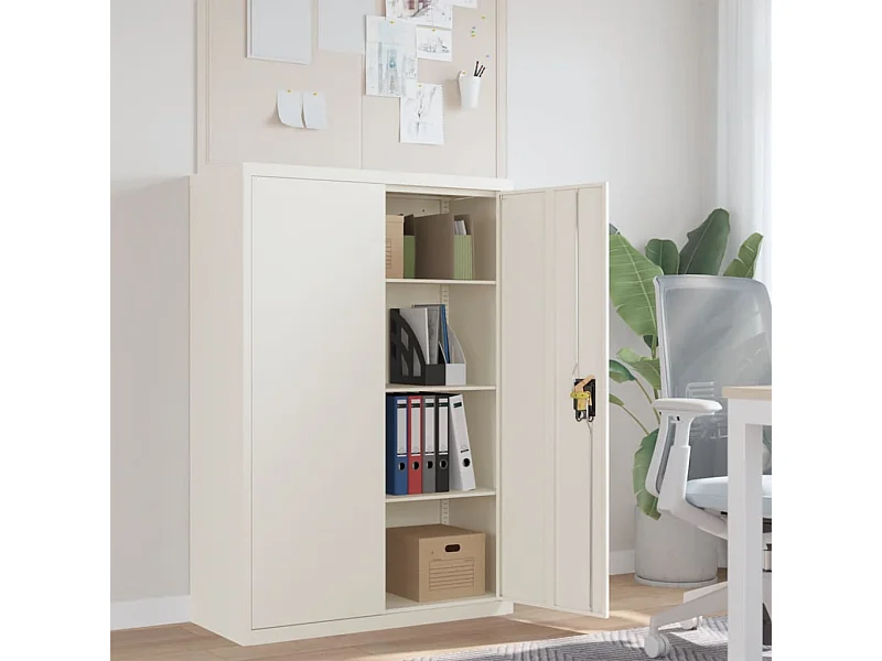 Witte archiefkast 90x40x140 cm staal