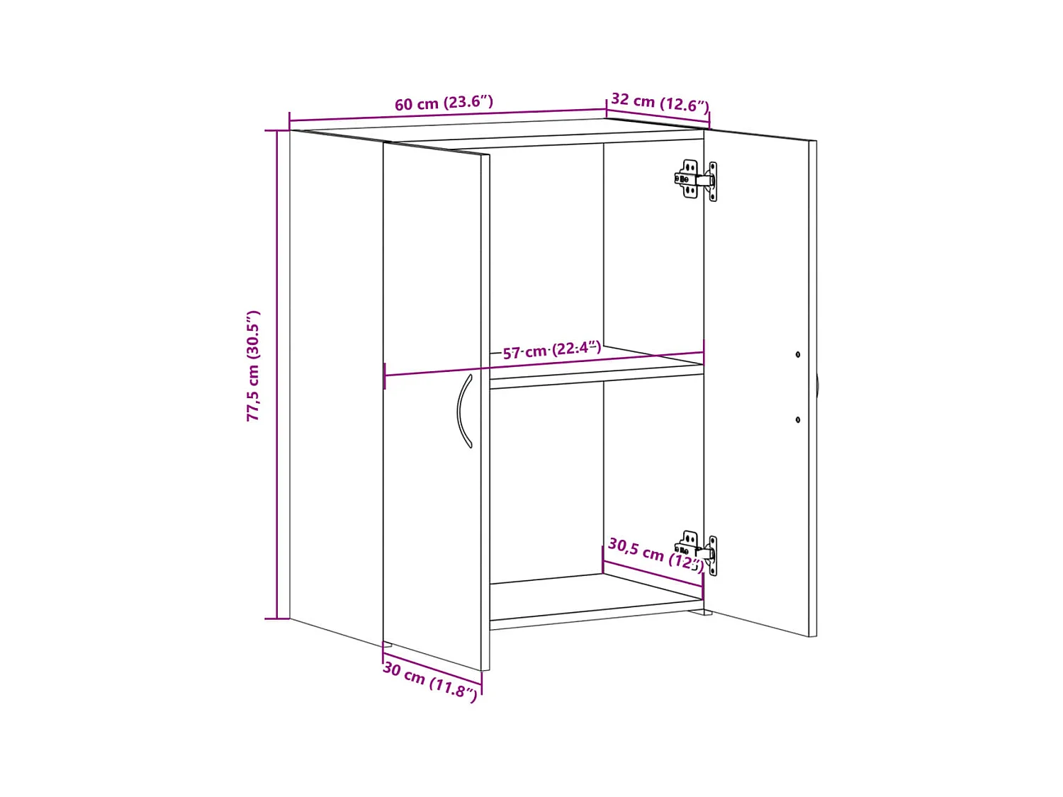 Sonoma Gray Engineered Wood Archiefkast
