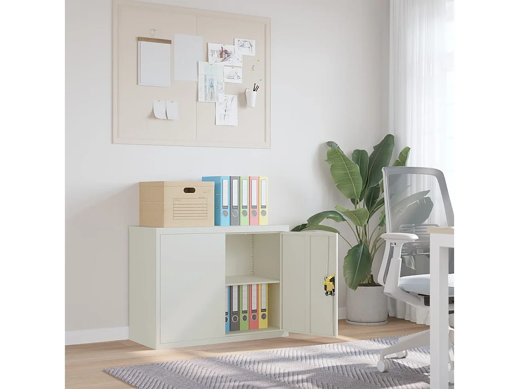 Archivador gris claro 90x40x70 cm acero