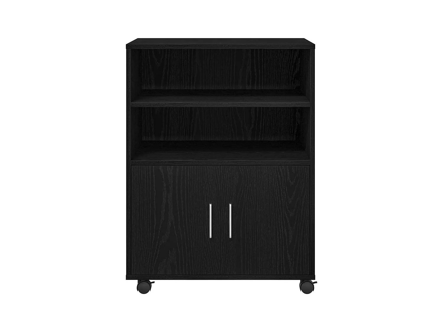 Cabinet à Roulettes avec étagère Chêne noir 60 x 48 x 81 cm