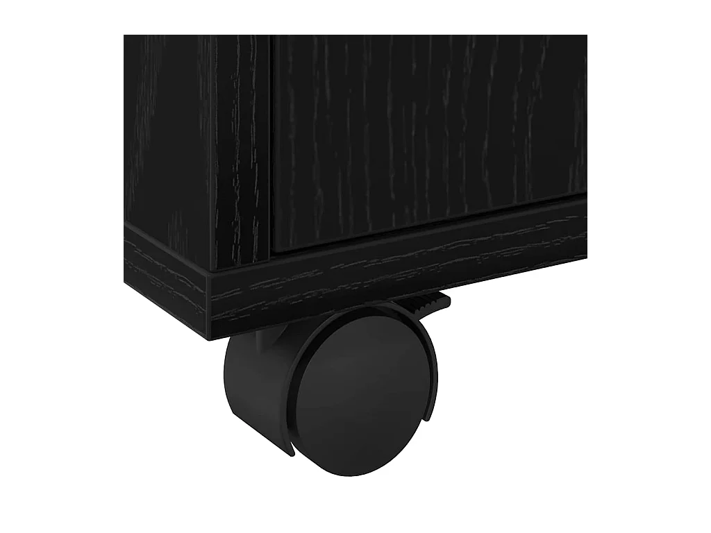 Cabinet à Roulettes avec étagère Chêne noir 60 x 48 x 81 cm