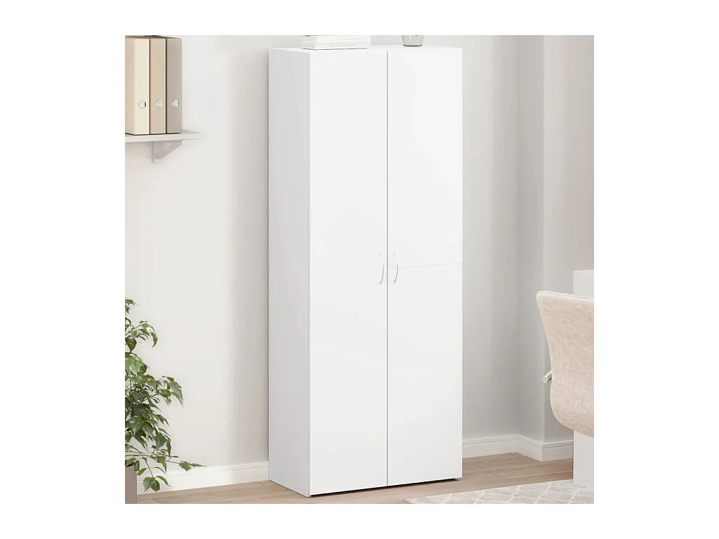 Mobiletto portadocumenti bianco 60x32x153 cm in legno ingegnerizzato