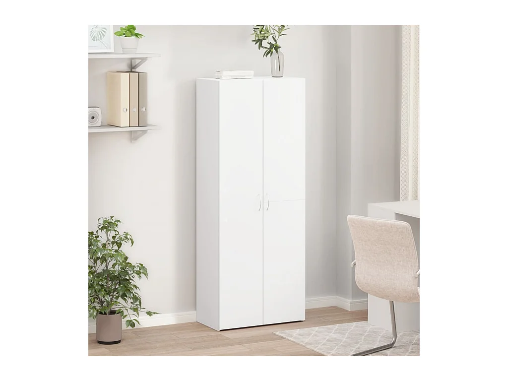 Mobiletto portadocumenti bianco 60x32x153 cm in legno ingegnerizzato