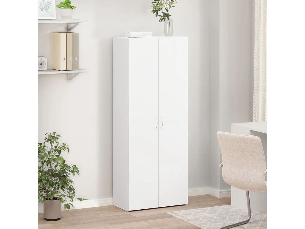 Armoire de classement blanc 60x32x153 cm bois d'ingénierie