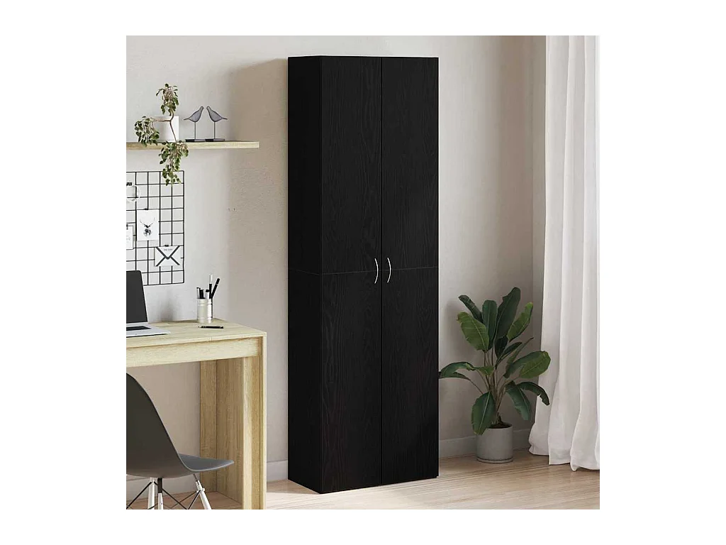 Cabinet de Bureau avec étagère 2 pcs Chêne noir 60 x 32 x 190