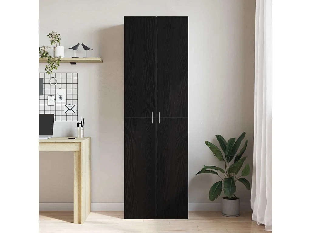 Cabinet de Bureau avec étagère 2 pcs Chêne noir 60 x 32 x 190