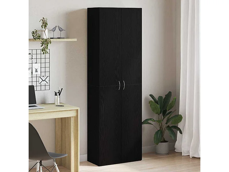 Kantoorkast met plank 2 stuks Zwart Eiken 60 x 32 x 190