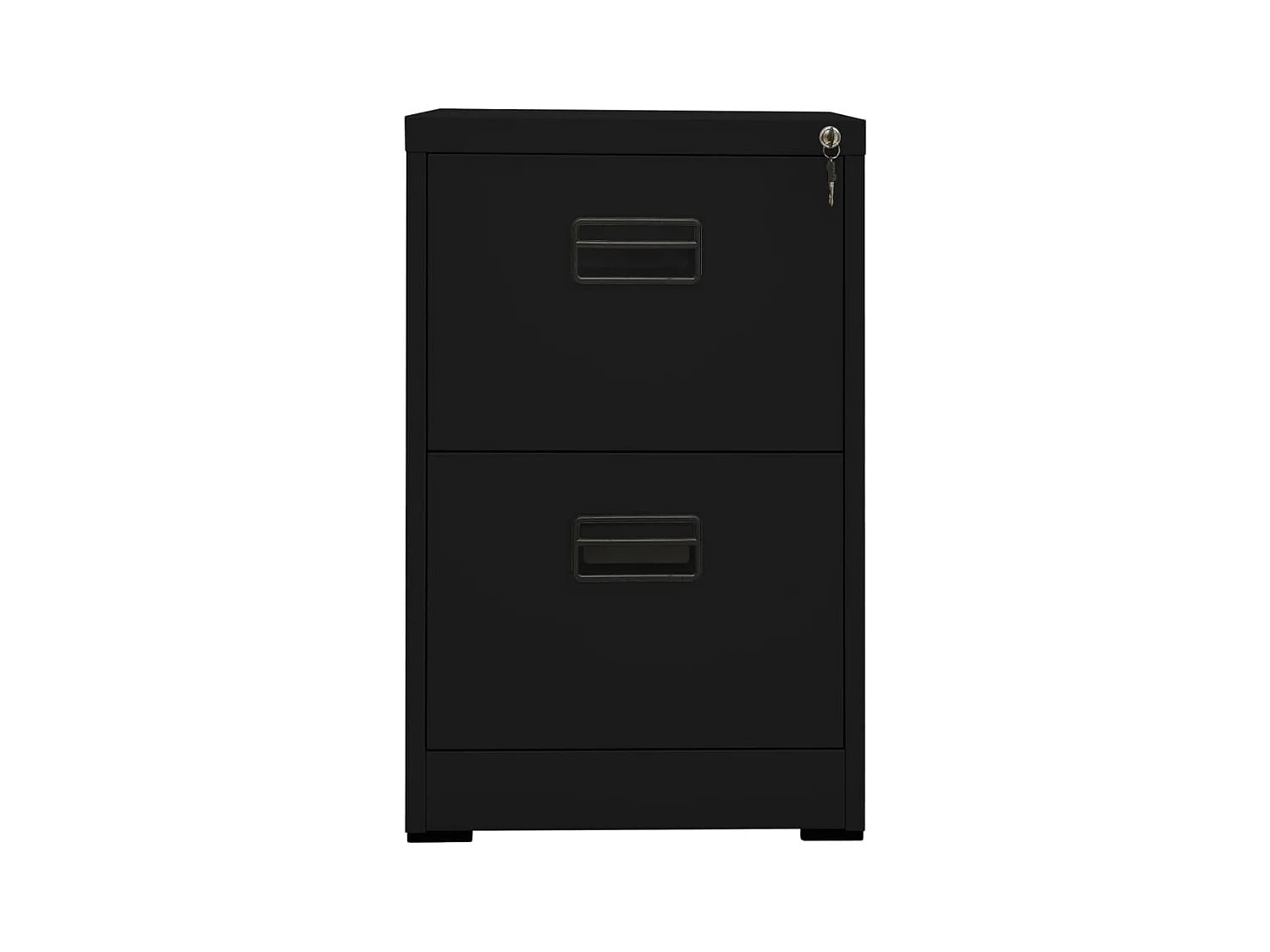Schwarzer Aktenschrank 46 x 62 x 72,5 cm Stahl