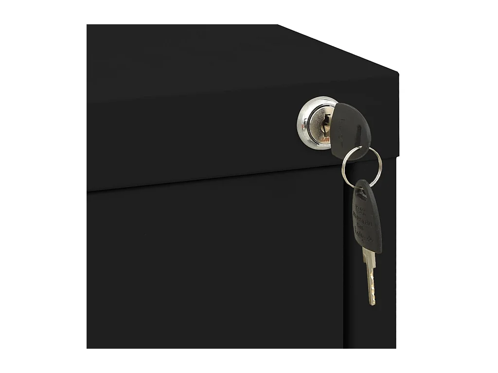 Schwarzer Aktenschrank 46 x 62 x 72,5 cm Stahl