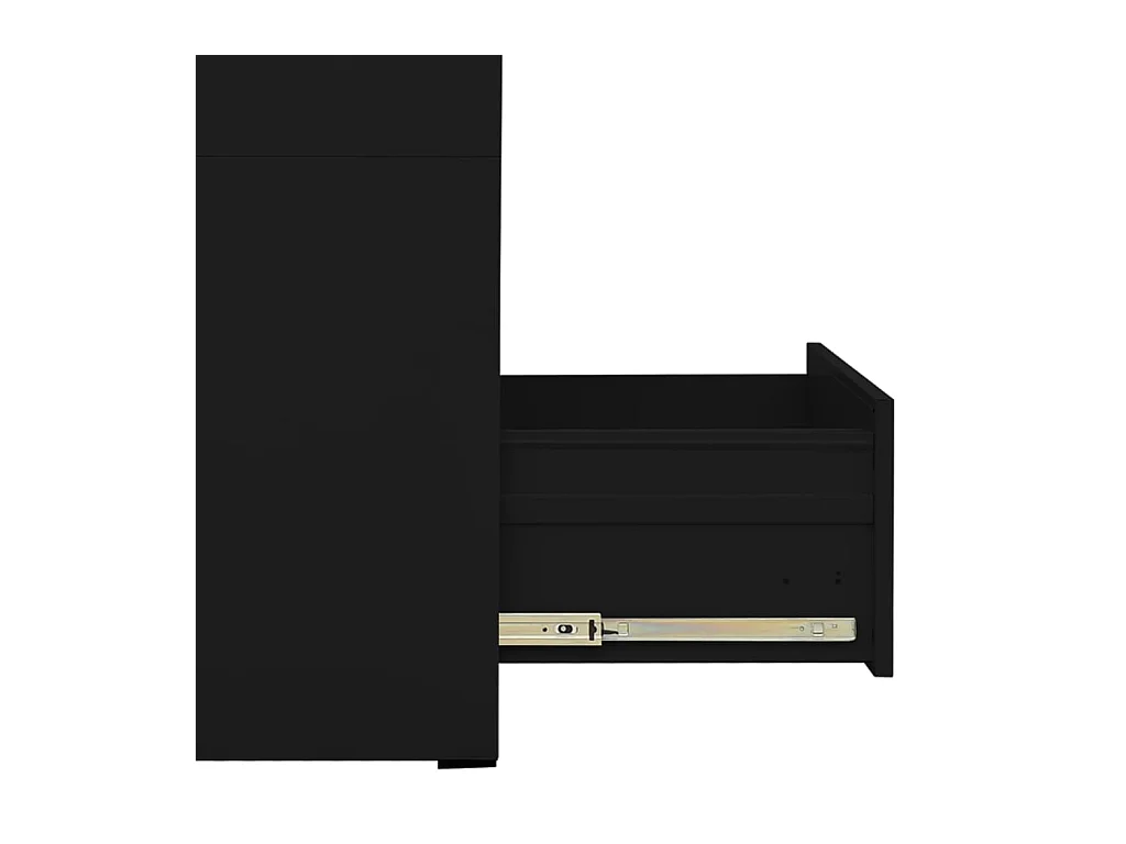 Schwarzer Aktenschrank 46 x 62 x 72,5 cm Stahl