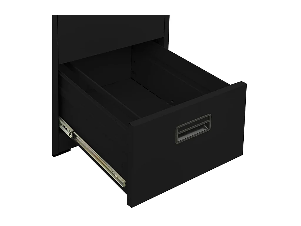 Schwarzer Aktenschrank 46 x 62 x 72,5 cm Stahl