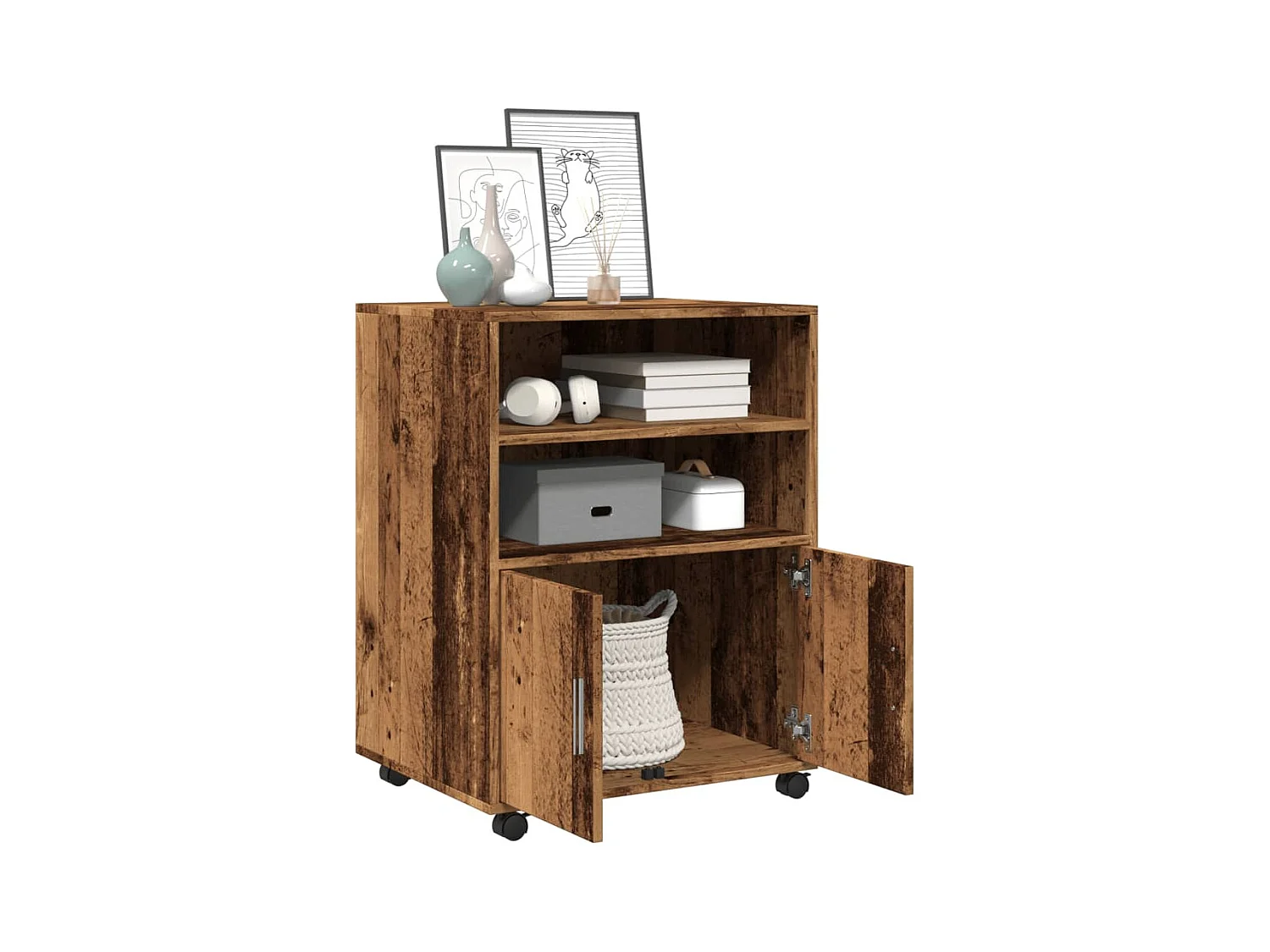 Altholz Rollschrank 60x48x81 cm Holzwerkstoff