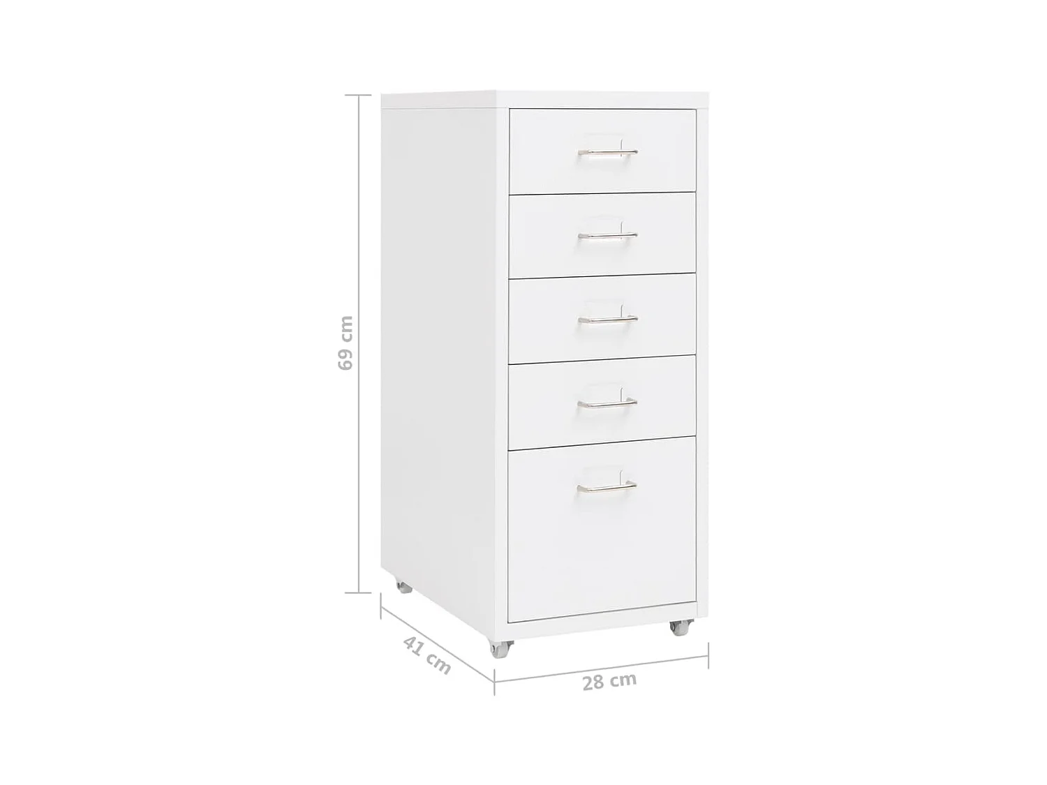 Mobile archivio mobile Bianco 28x41x69 cm Metallo