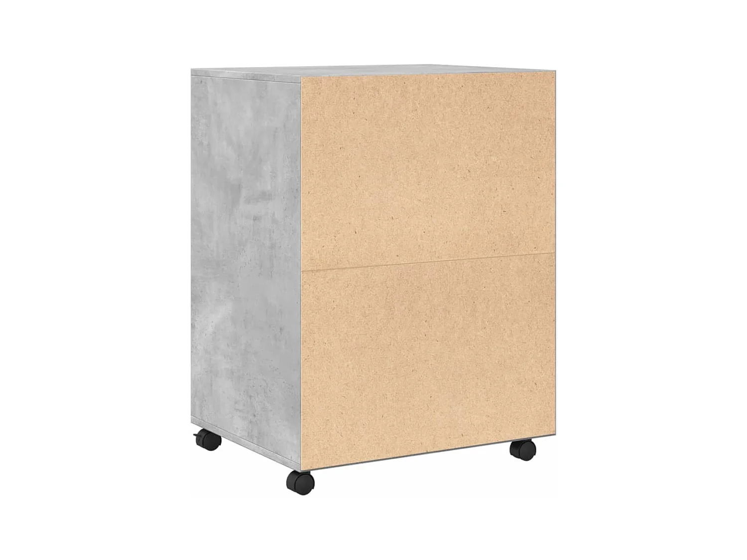 Betongrijze rolkast 60x48x81 cm bewerkt hout