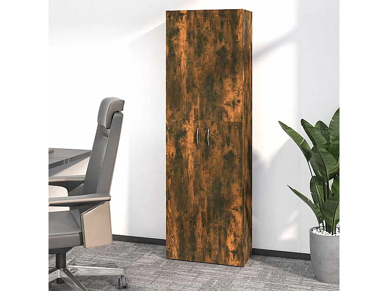 Mobile ufficio Rovere affumicato 60x32x190 cm Legno ingegnerizzato