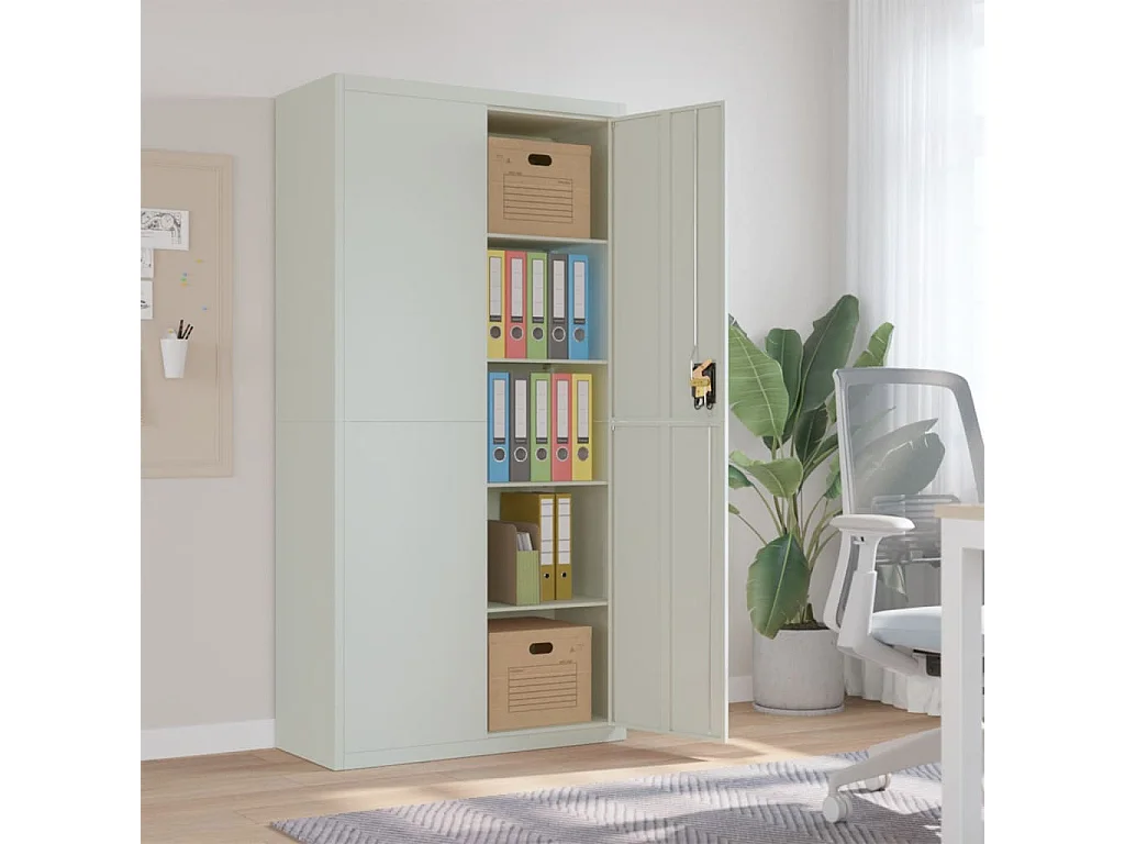 Archivador gris claro 90x40x180 cm acero