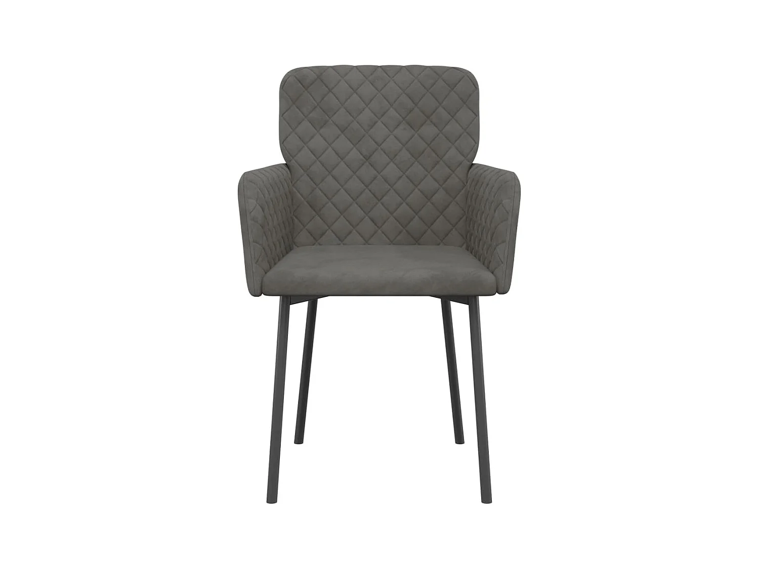 Eetkamerstoelen set van 2 Donkergrijs Fluweel