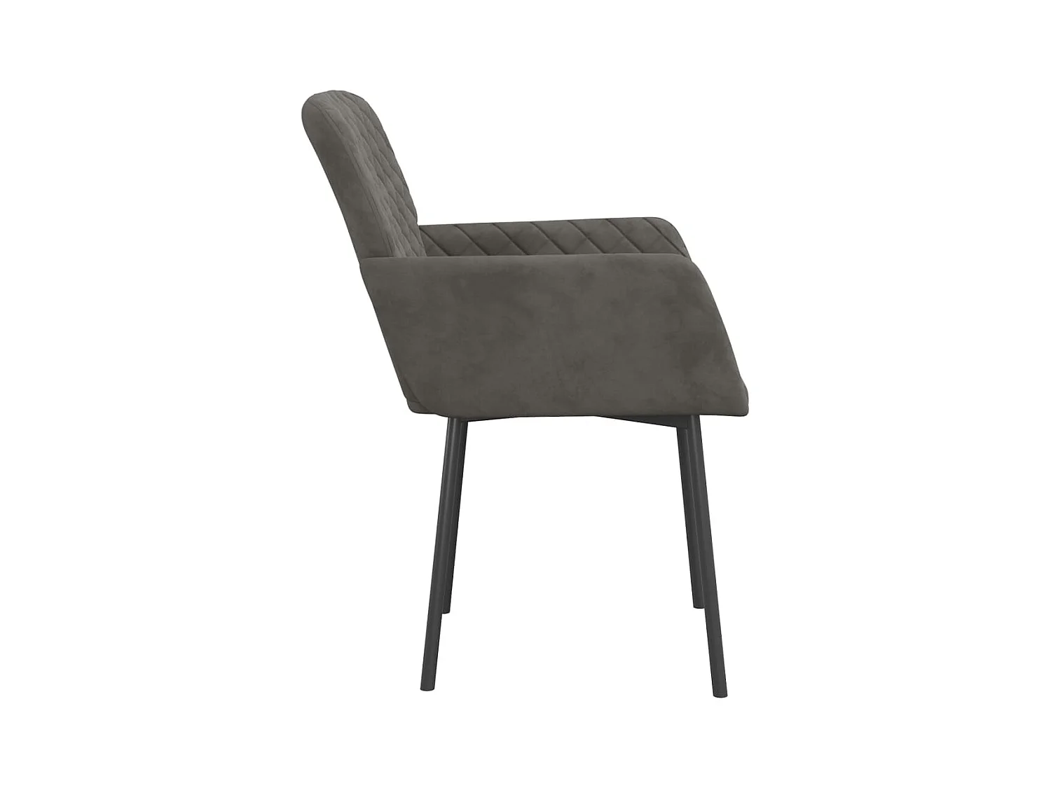 Eetkamerstoelen set van 2 Donkergrijs Fluweel